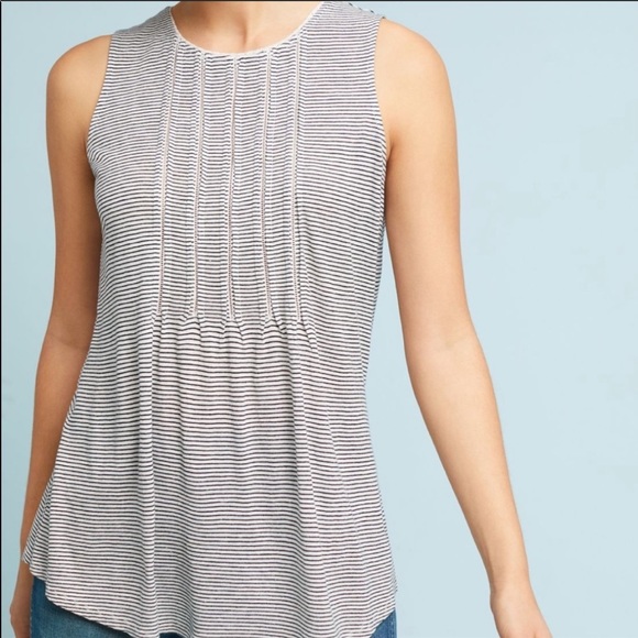 Anthropologie Pintucked Top NWT Sleeveless XS New - Picture 2 of 7